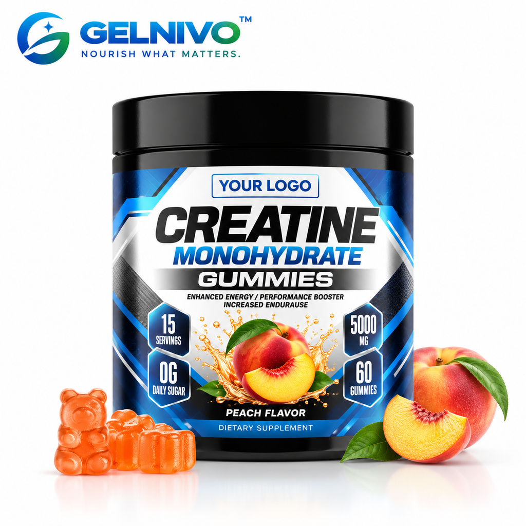 Peach Flavor Creatine Monohydrate Gummies