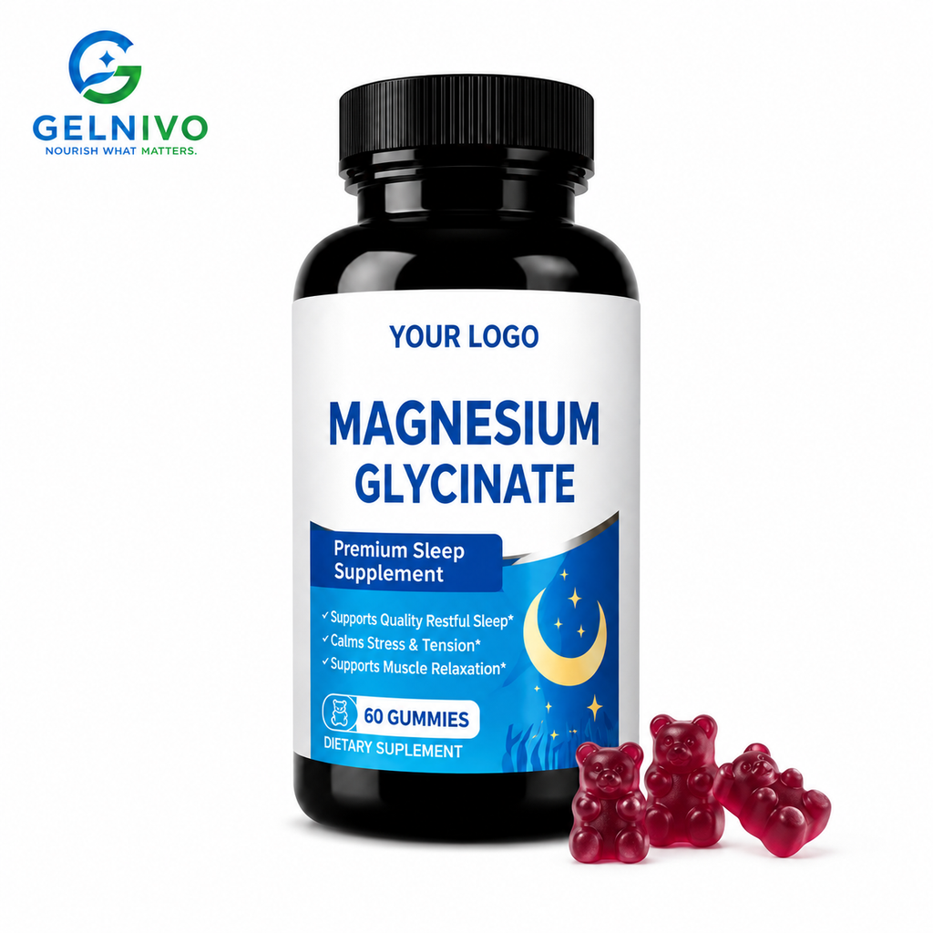 Magnesium Glycinate Sleep Support Gummies with Calcium, Vitamin D3, B6 & CoQ10 | OEM/ODM Private Label