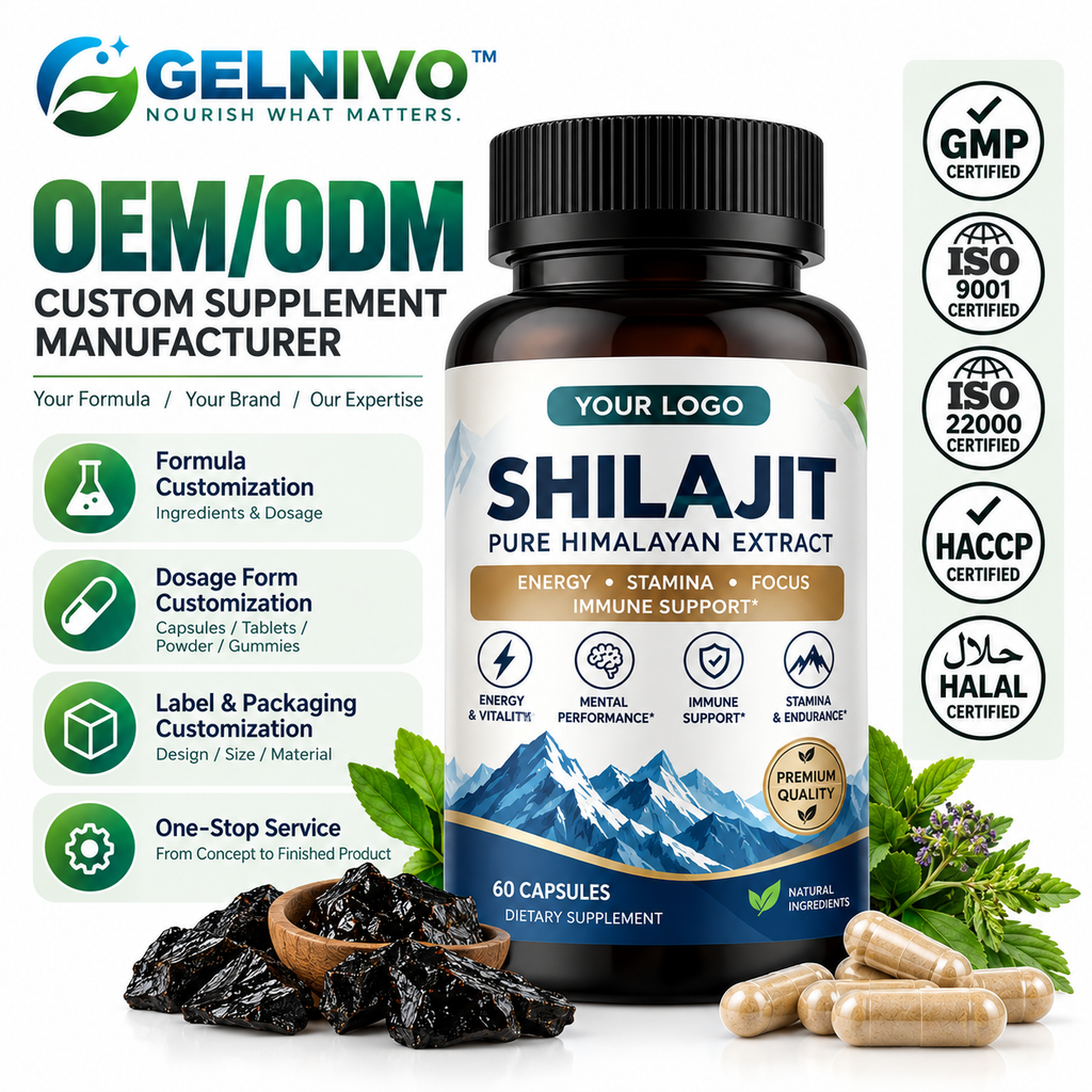 Himalayan Shilajit Extract Capsules for Energy, Stamina & Vitality Support | OEM/ODM Private Label