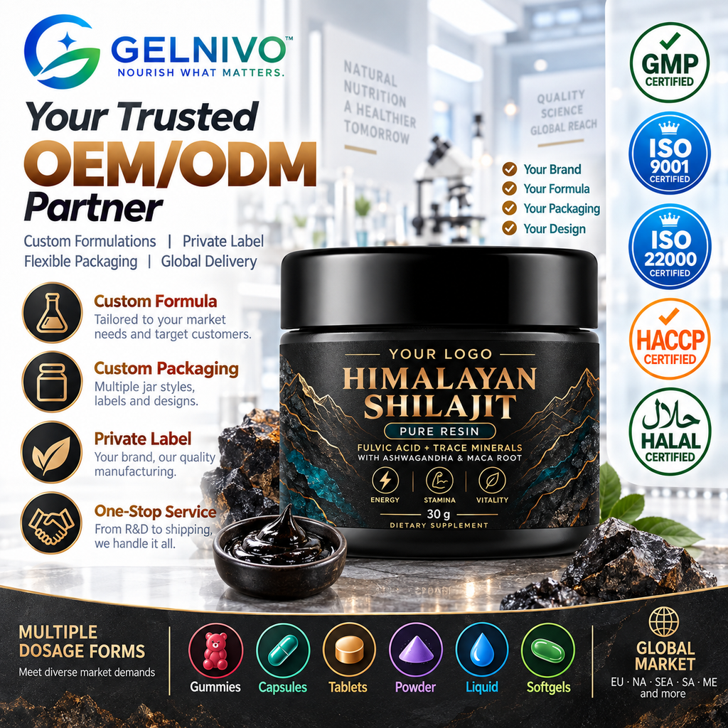 Himalayan Shilajit Pure Resin with Fulvic Acid, Trace Minerals, Ashwagandha & Maca Root | OEM/ODM Private Label