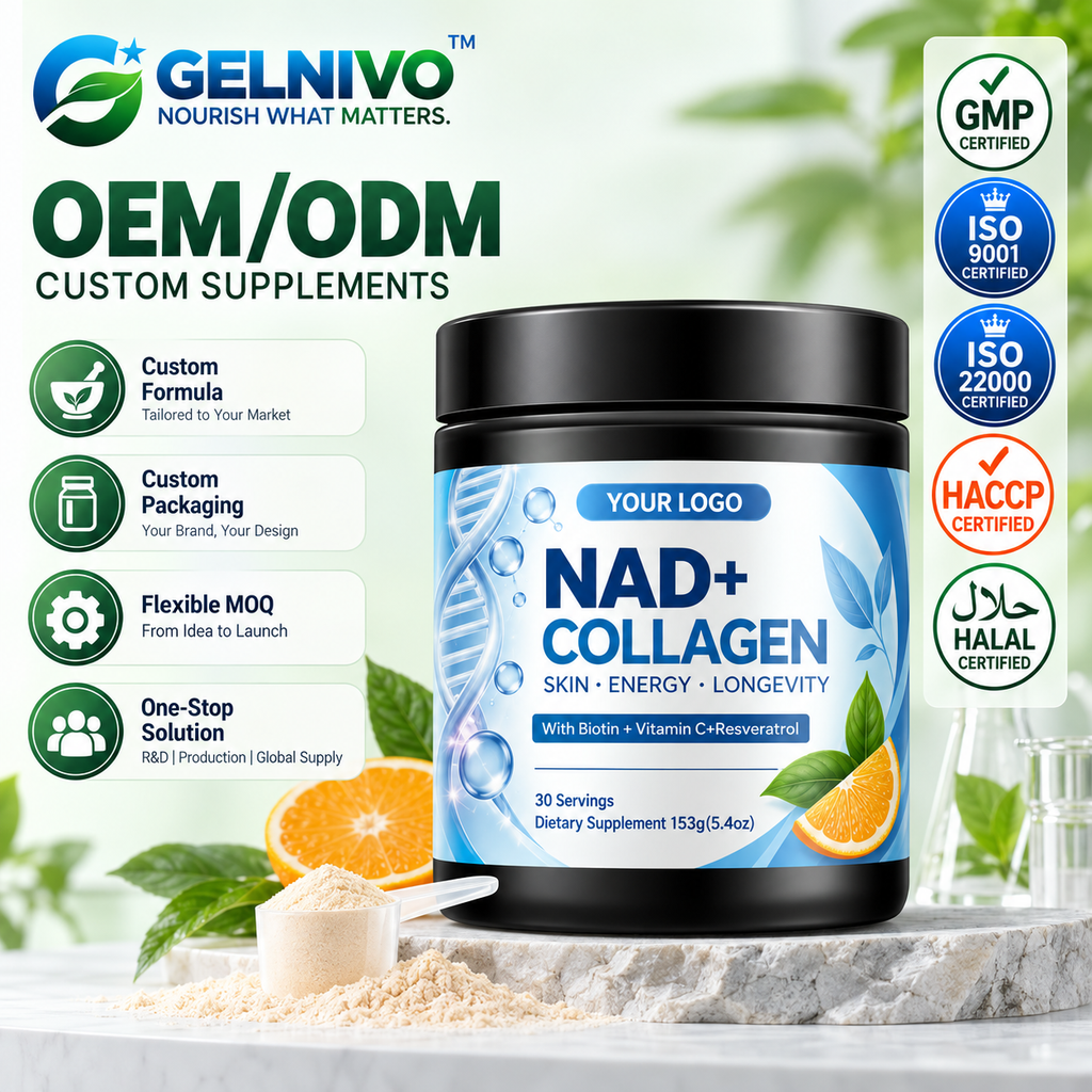 NAD+ Collagen Powder with Resveratrol, Biotin & Vitamin C | OEM/ODM Private Label