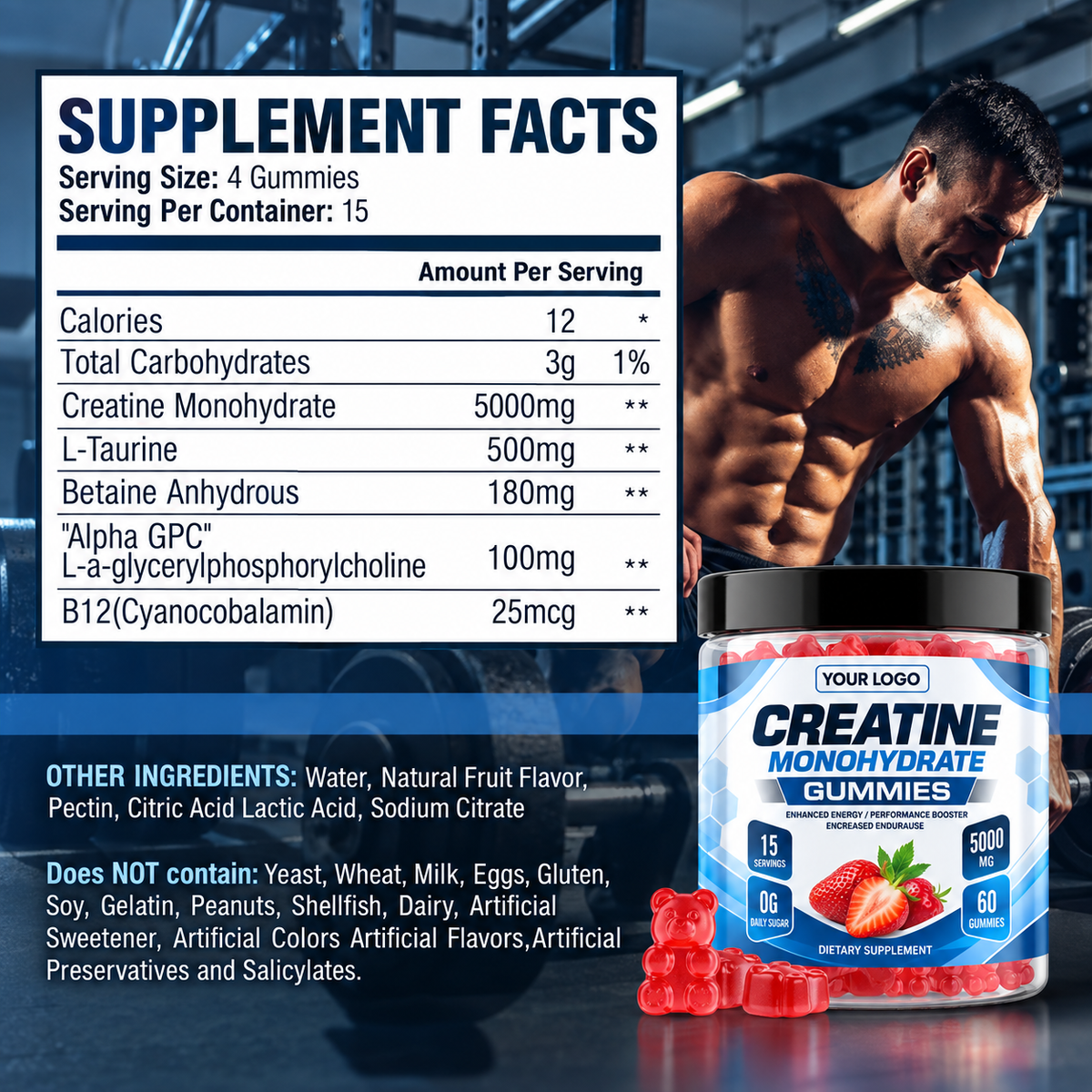 Creatine Monohydrate Gummies | OEM/ODM Private Label