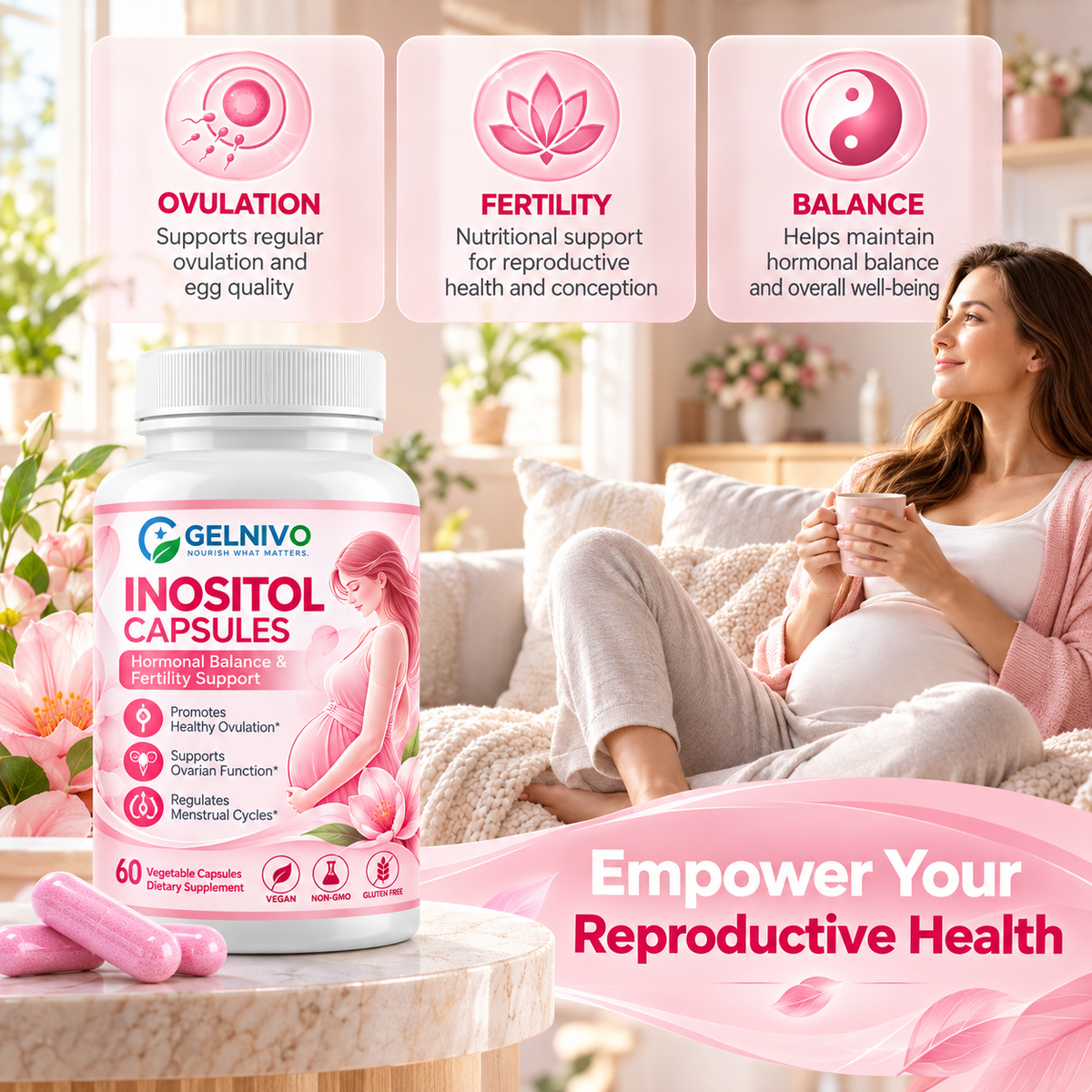 Inositol Capsules for Women's Hormonal Balance & Reproductive Wellness | OEM/ODM Private Label