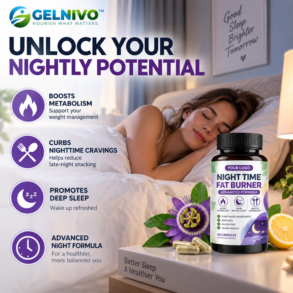 Night Time Fat Burner Capsules for Metabolism, Appetite & Sleep Support | OEM/ODM Private Label
