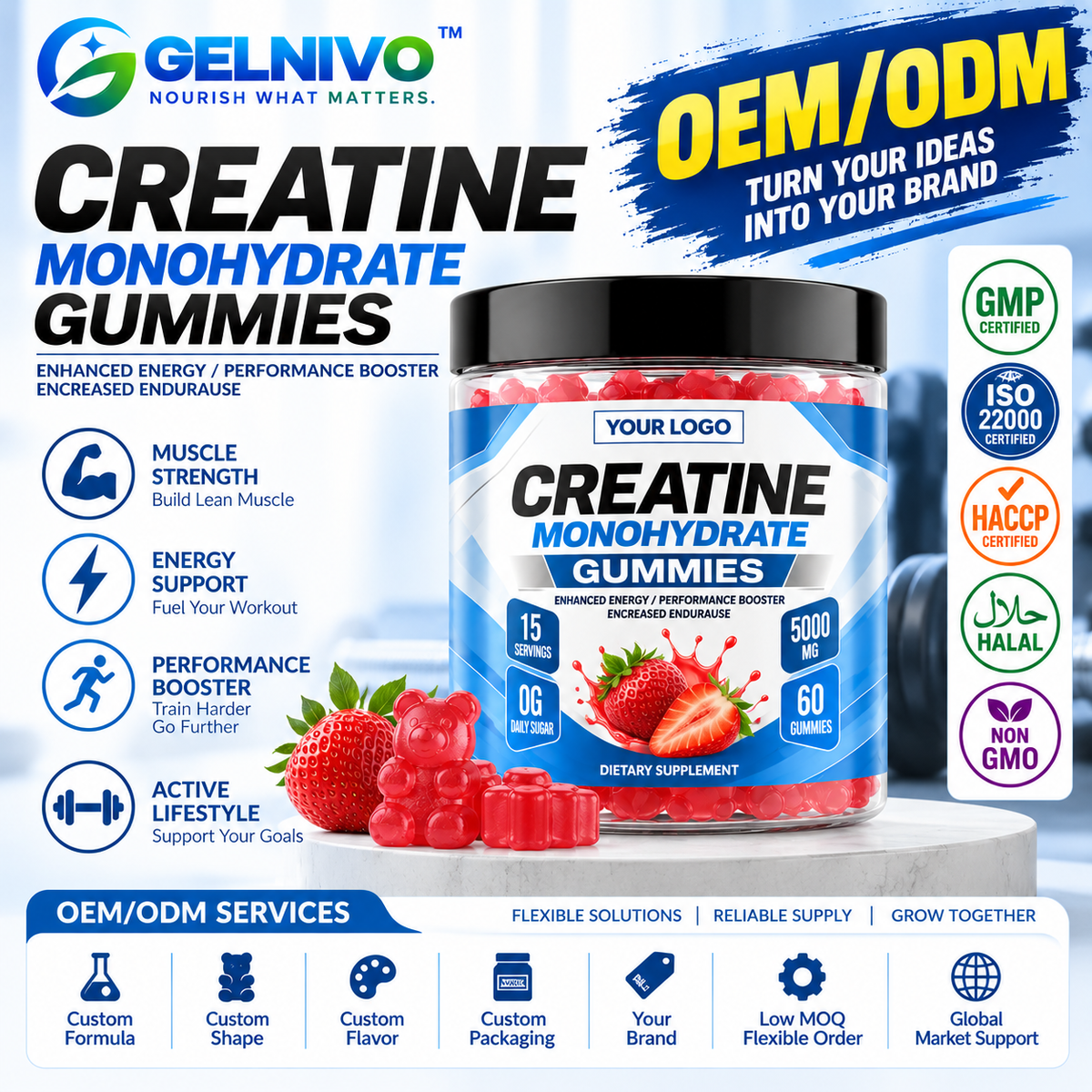 Creatine Monohydrate Gummies | OEM/ODM Private Label