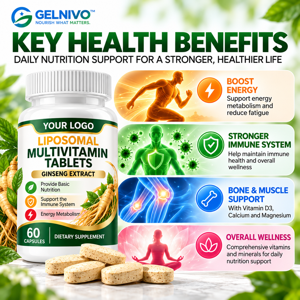 Liposomal Multivitamin Tablets with Ginseng Extract for Daily Wellness & Immune Support | OEM/ODM Private Label